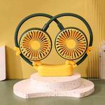 Outdoor Folding Mini Neck Fan Portable USB Rechargeable Summer Gift Fan, Color: Deer Green