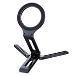 Foldable Magnet Tripod Desk Mount Phone Handle Smartphone Bracket(Black)