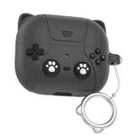 For Samsung Galaxy Buds3 / 3 Pro AhaStyle WG160 Personalized Cartoon Cat Ears Silicone Case(Dark Gray)