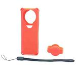 For Insta360 X5 Camera Silicone Cover Case With Lens Cap Shockproof Protective Shell(Red)
