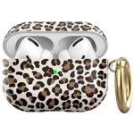 For AirPods Pro 2 / Pro AhaStyle TPU Leopard Print Protective Case(Brown)