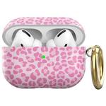 For AirPods Pro 2 / Pro AhaStyle TPU Leopard Print Protective Case(Pink)