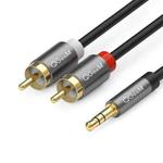 QGeeM 2RCA to 3.5mm Jack Audio Cable Gold-Plated Stereo Aux Cord for Home Theater, DVD Player,Hi-Fi Systems 1m