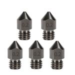 5pcs /Pack 1.75/0.2mm MK8 Hardened Steel Nozzle High-Temperature Resistant 3D Printer Extruder Hotend