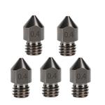 5pcs /Pack 1.75/0.4mm MK8 Hardened Steel Nozzle High-Temperature Resistant 3D Printer Extruder Hotend
