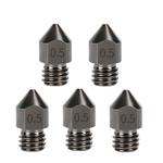 5pcs /Pack 1.75/0.5mm MK8 Hardened Steel Nozzle High-Temperature Resistant 3D Printer Extruder Hotend
