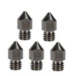 5pcs /Pack 1.75/1.0mm MK8 Hardened Steel Nozzle High-Temperature Resistant 3D Printer Extruder Hotend