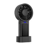 Solar Powered Handheld & Desk Fan with 5-Speed Turbo 12 Blades USB Type-C Fast Charging(Black)