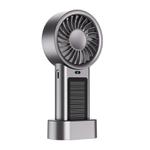 Solar Powered Handheld & Desk Fan with 5-Speed Turbo 12 Blades USB Type-C Fast Charging(Metallic)