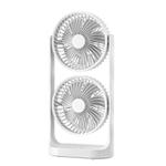 Dual Head Desk Fan 360-degree Adjustable Oscillating Air Circulator 3-Speed Portable Cooling Fan 4000 mAh battery