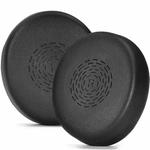 For Jabra Evolve2 55 Stereo Headset 1pair Protein Leather Ear Cushions Soft Replacement Ear Pads(Black)