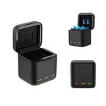 For GoPro HERO13 Black TELESIN 3 Slots Charging Case Compact Storage Box(Black)