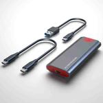 M.2 NVMe/SATA SSD Enclosure USB-C 10Gbps External Case Supports Up To 2TB With 2 Cables