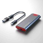 M.2 NVMe/SATA SSD Enclosure USB-C 10Gbps External Case Supports Up To 2TB With 2-in-1 Cable
