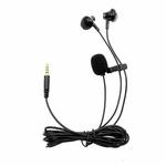 3.5mm TRRS Lapel Microphone With Earphone Stereo Live Monitoring Headphones 2m