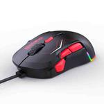 MKESPN 12800 DPI Ambidextrous Wired Gaming Mouse - 10 Programmable Buttons, RGB Customization, Symmetrical Design(Black Red)
