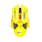 MKESPN Wired + 2.4G Dual Mode Gaming Mouse 10000 DPI Type-C Fast Charging RGB Light, Programmable Macros Mouse(Yellow)