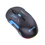 MKESPN W12 Tri-Mode 5-Channel Gaming Mouse 10-Key 10000 DPI Ambidextrous Design RGB Macro Mouse(Blue)