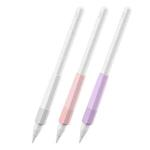 For Apple Pencil 3 / 2 / 1 AhaStyle PT185 3pcs /Set Silicone Pen Grip(White Purple Pink)