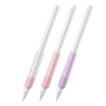 For Apple Pencil 3 / 2 / 1 AhaStyle PT185 3pcs /Set Silicone Pen Grip(Purple Pink)