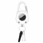 For AirTag Case With Carabiner Keychain Waterproof Dustproof Shockproof Protective Holder(White)