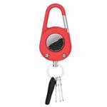 For AirTag Case With Carabiner Keychain Waterproof Dustproof Shockproof Protective Holder(Red)