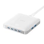 ANKER A2155  4 Type-C+2 USB Ports GaN Desktop Charging Dock 130W High-Power 6 In 1 Charger(White)