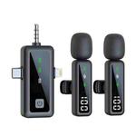 H68 3 In 1 Dual Mic Live Noise Reduction Video Shooting Mini Mobile Phone Microphone Digital Wireless Lapel Microphone