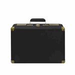 SDRD Wooden Box Karaoke Machine With Wireless Dual Mics All-In-One Speaker System Supports U Disk/TF Card(Black)