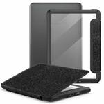 For Kindle Paperwhite 12th Gen 2024 7-inch Leather Case Transparent Protective Cover With Auto Wake/Sleep(Black)