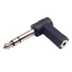 6.35mm To 3.5mm Plug 90 Degree Headphone Microphone Audio Adapter(Black)