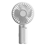 Folding Hanging Umbrella Fan USB Handheld Portable Umbrella Clip Fan Compact Desktop Fan(White)