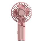 Folding Hanging Umbrella Fan USB Handheld Portable Umbrella Clip Fan Compact Desktop Fan(Pink)