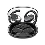 Air Conduction Bluetooth Earphones With Transparent Digital Display Case(Black)