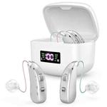 Sound Amplifying Hearing Aid With Magnetic Charging Case(Silver)