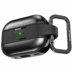 For AirPods Pro 2 AhaStyle WG75-PRO2 TPU Aluminum Alloy Split Scratch-Resistant Protective Case(Black)