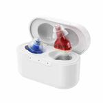 CIC Invisible Hearing Amplifier With Mini Charging Case Portable Hearing Aid Device For Seniors(Red Blue)