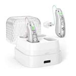 Behind-The-Ear Hearing Amplifier With Charging Case Sound Enhancer For Seniors(Sliver)