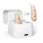 Behind-The-Ear Hearing Amplifier With Charging Case Sound Enhancer For Seniors(Skin Color)