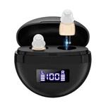 Hearing Aids With Digital Display Charging Case Noise Cancelling Invisible In-Ear Sound Amplifier(Skin Color+Black Case)