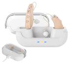 Behind-The-Ear Hearing Aids With Charging Case Smart Noise Cancelling & No Feedback Whistling(Skin Color)