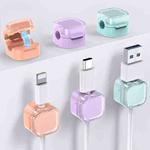 AhaStyle WG159 6pcs Magnetic Desktop Storage Cable Organizer Plastic Cable Clip(Orange+Purple+Blue)