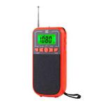 Portable FM/AM/SW Multi-Band High-Sensitivity Clock-Controlled Radio Player, Specification: For US(Red)