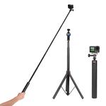Flymile 1.6m Extendable Selfie Stick Tripod For Action Cameras One-Button Quick Setup Monopod With Wide-Angle View