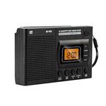 FM/AM/SW Full-Band Portable Clock LCD Clock Control Radio Player, Specifications: For US(Black)