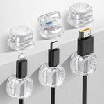 AhaStyle WG178 6pcs Multi-functional Adhesive Desktop Cable Organizer Data Charging Cable Clip(Transparent)