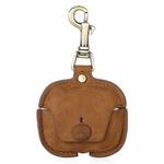 For Airpods 3 CONTACTS FAMILY CF1142 Hook Portable Anti Drop Bluetooth Earphone Leather Case(Brown)