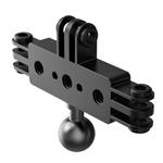 17mm Ball Head To 3 Card Aluminum Alloy 3 Station Live Streaming Stand Action Camera Multi Functional Expansion Adapter Accessory