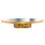 Multi-purpose Mirror Electric Rotating Disc Battery / USB Powered Photography Live Display Stand, Size: 25cm Gold