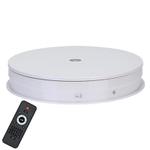 Remote Control Light Rotating Tray Still Life Display Adjustable Speed Brightness Jewelry Stand, Spec: 25cm White Base Colorful Light Direct Plug